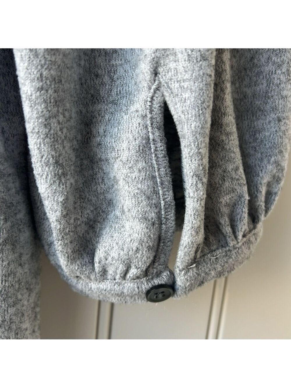 Reitmans Gray Sweater with Rhinestone Buttons Size Medium - Picture 8 of 8